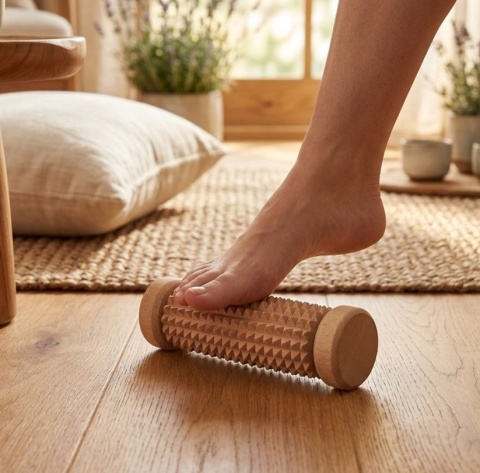 DREWNIANY WAŁEK DO MASAŻU WYPUKŁY – ROLLER DO MASAŻU CIAŁA I STÓP