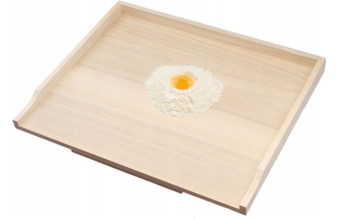 Stolnica drewniana z rantami 55 × 40 cm – lite drewno topolowe do wyrabiania ciasta